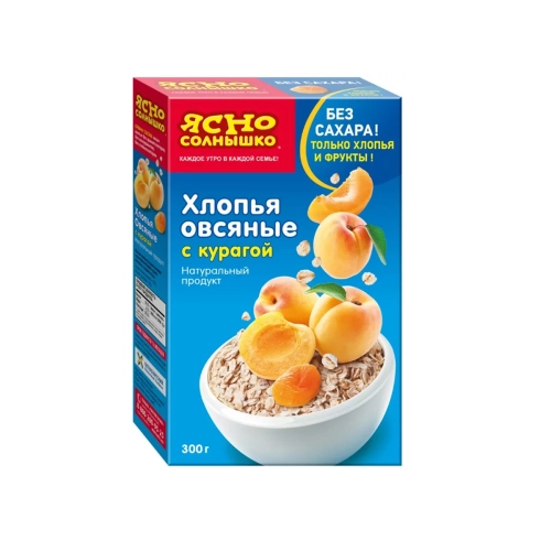 Овсяные Хлопья "Солнышко" абрикос 300г