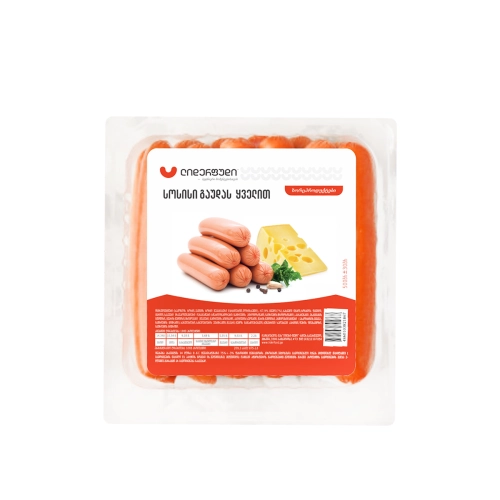 Сосиски "Лидерфуд" с сыром гауда 500г