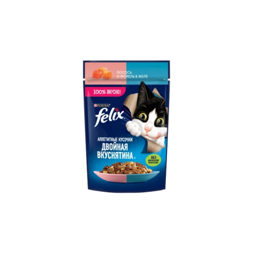 Корм для кошек «Felix» в желе с лососем и форелью, 75г