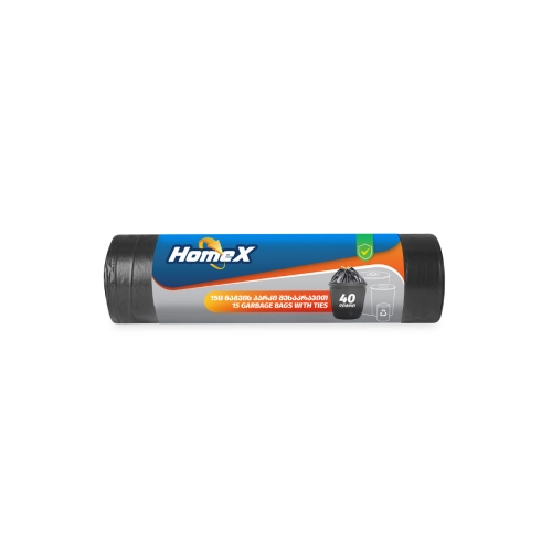 Мешки для мусора Home X с завязками, 35 л (15 шт.)