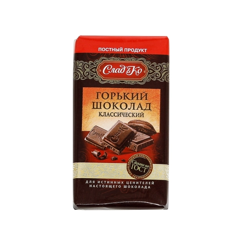 Шоколадная плитка «Сладко-Ед» темный (постный), 25 г