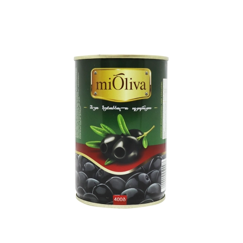 Маслины Mioliva черные без косточек, 400г