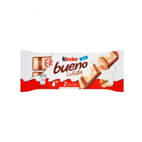 Шоколадный батончик Kinder Bueno White (белый), 42г