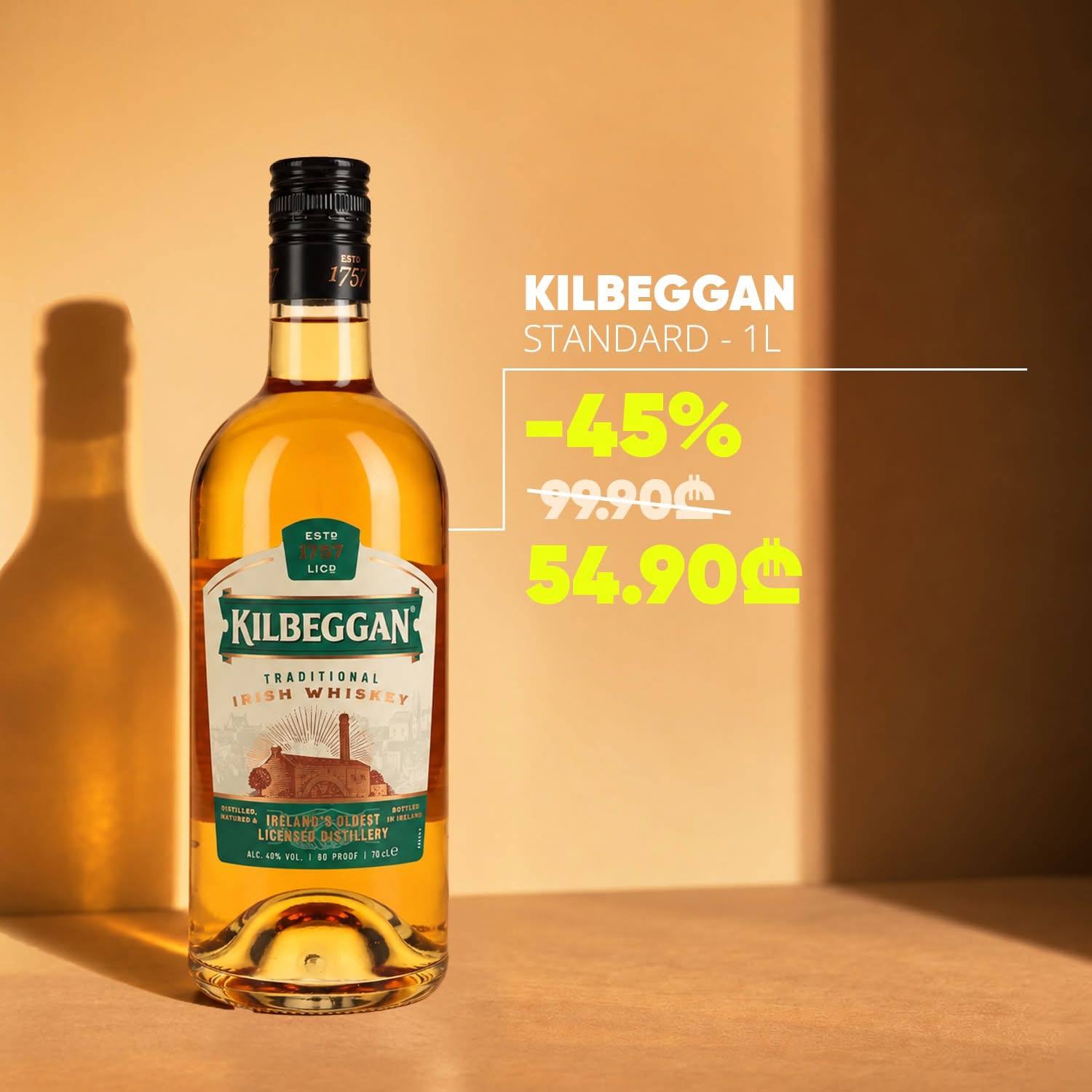 Виски Kilbeggan Traditional Irish Whiskey 1 литр