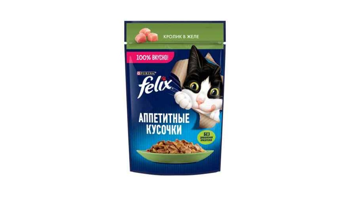"Феликс" - Желе для кошек с мясом кролика 26x75 г