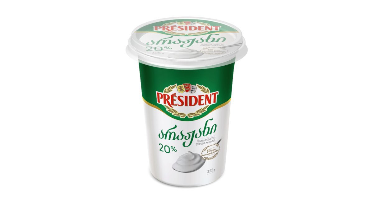 Сметана Президент 20% 325 г.