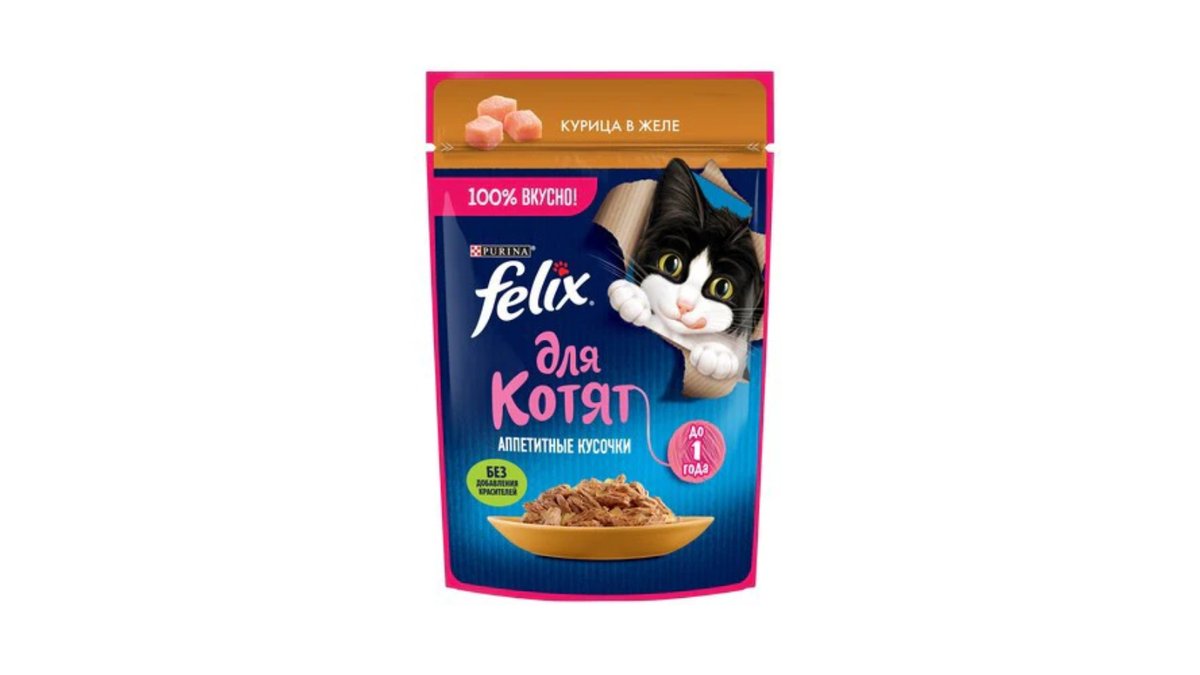 "Феликс" - Желе для котят с курицей 26x75г