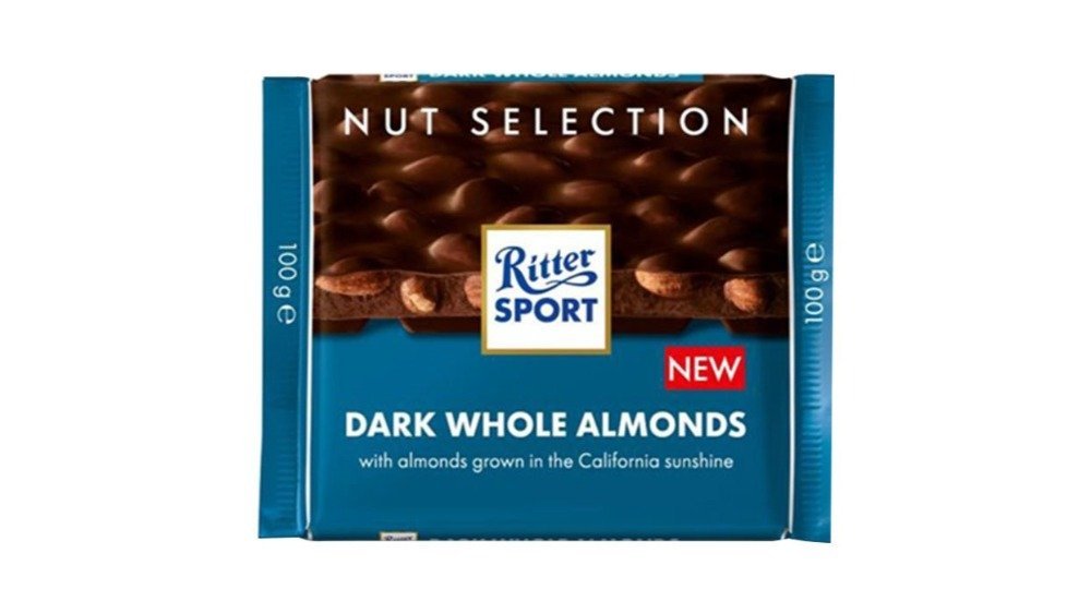 Ritter Sport - темный шоколад с цельным миндалем, 100г