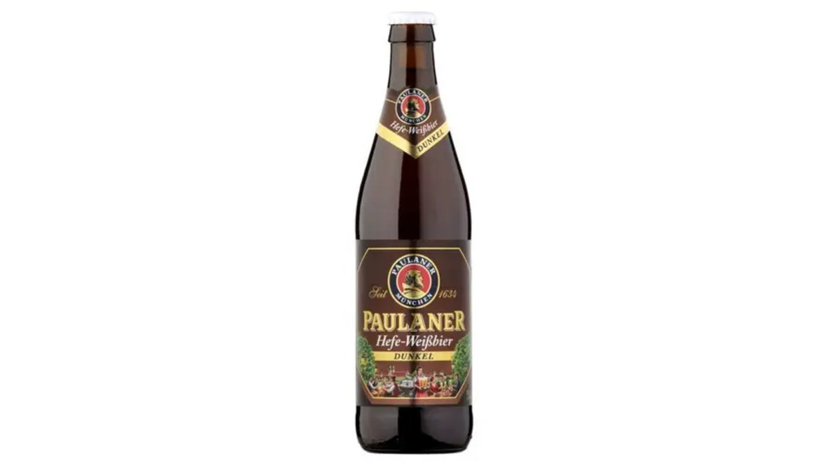 Paulaner — Нефильтрованное темное пиво в немецком бокале, 0,5 л