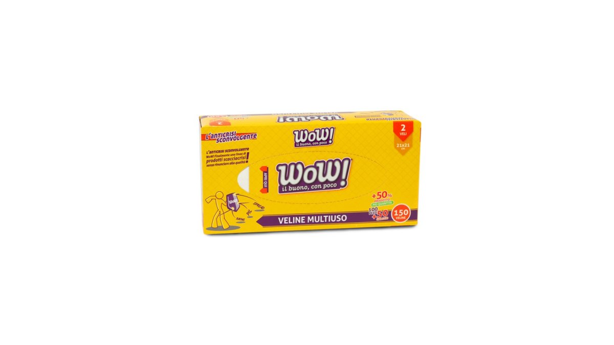Косметические салфетки WOW, 150 шт.