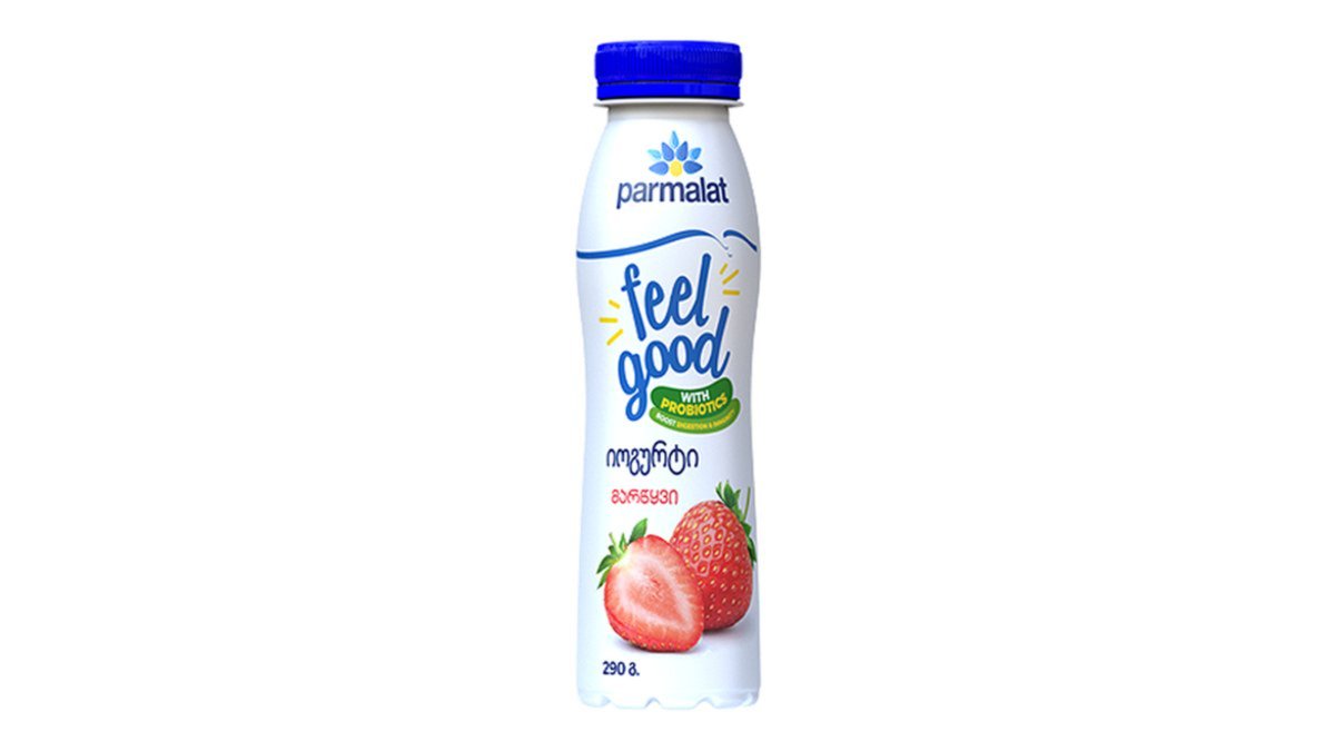 Питьевой йогурт Parmalat Feel Good Клубника 1,5% 290 г.