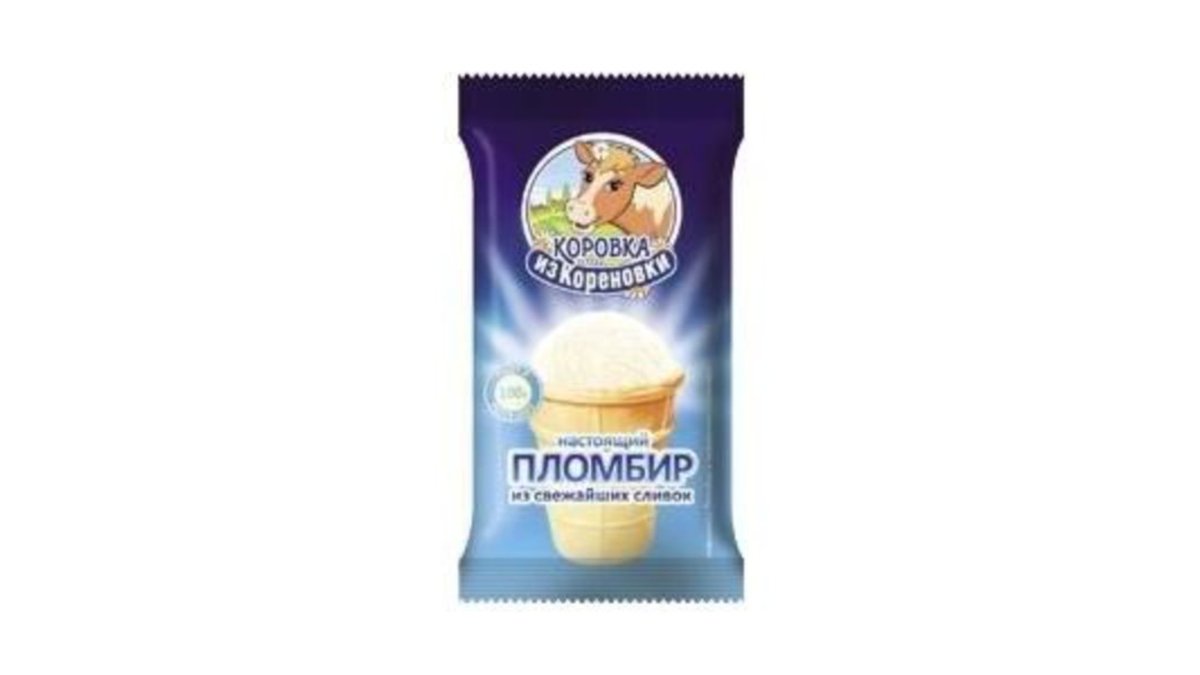 «Каровка» - мороженое пломбир в вафельном стаканчике, 100 г
