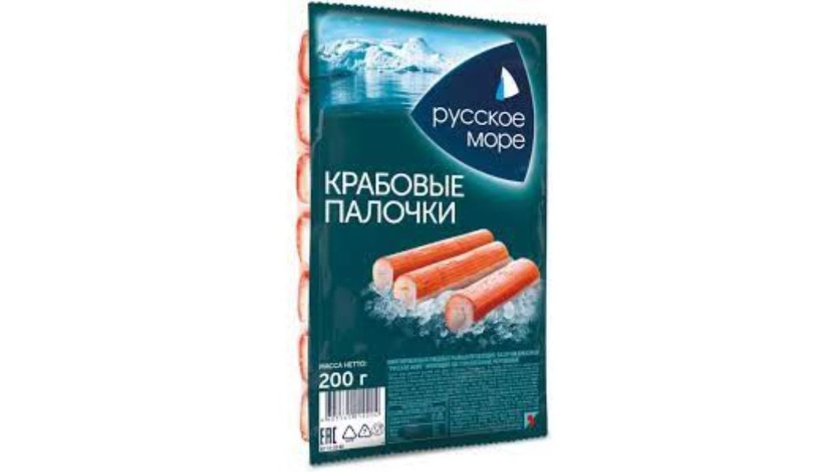 "Русское Море" - Крабовые палочки "Русморе" пастеризованные замороженные 200г*30