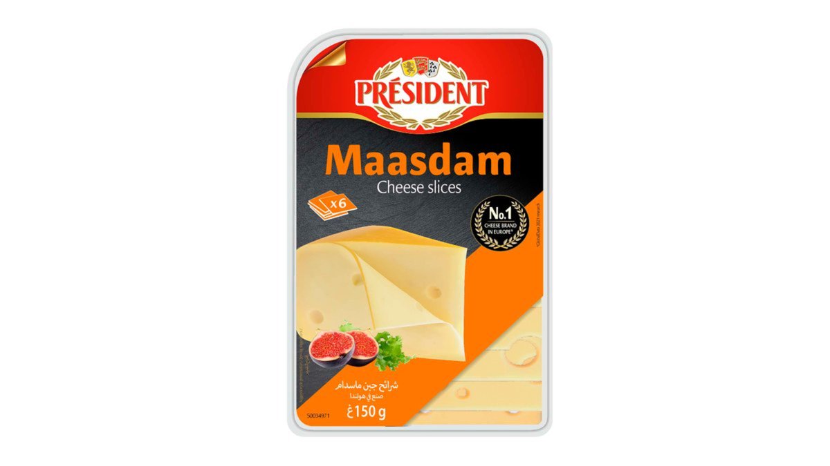 Сыр Президент Маздами ломтики 48% 150 г.