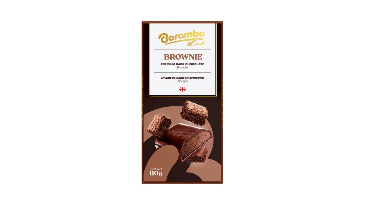 BARAMBO EXPORT - плитка молочного шоколада с брауни 110 г.
