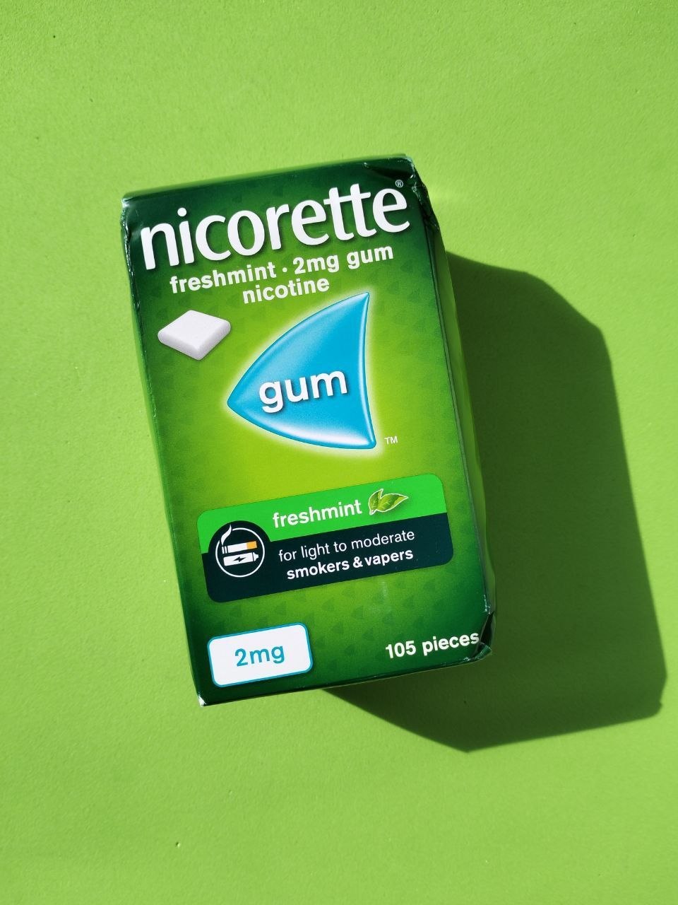 Никотиновая жвачка Nicorette 2 мг, 105 штук