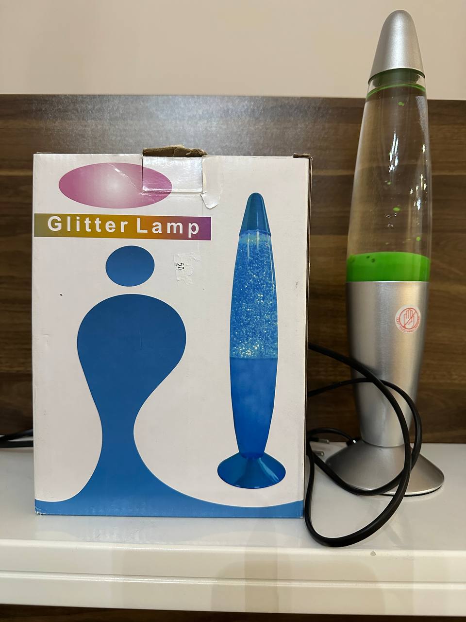 Глитерная лампа светильник