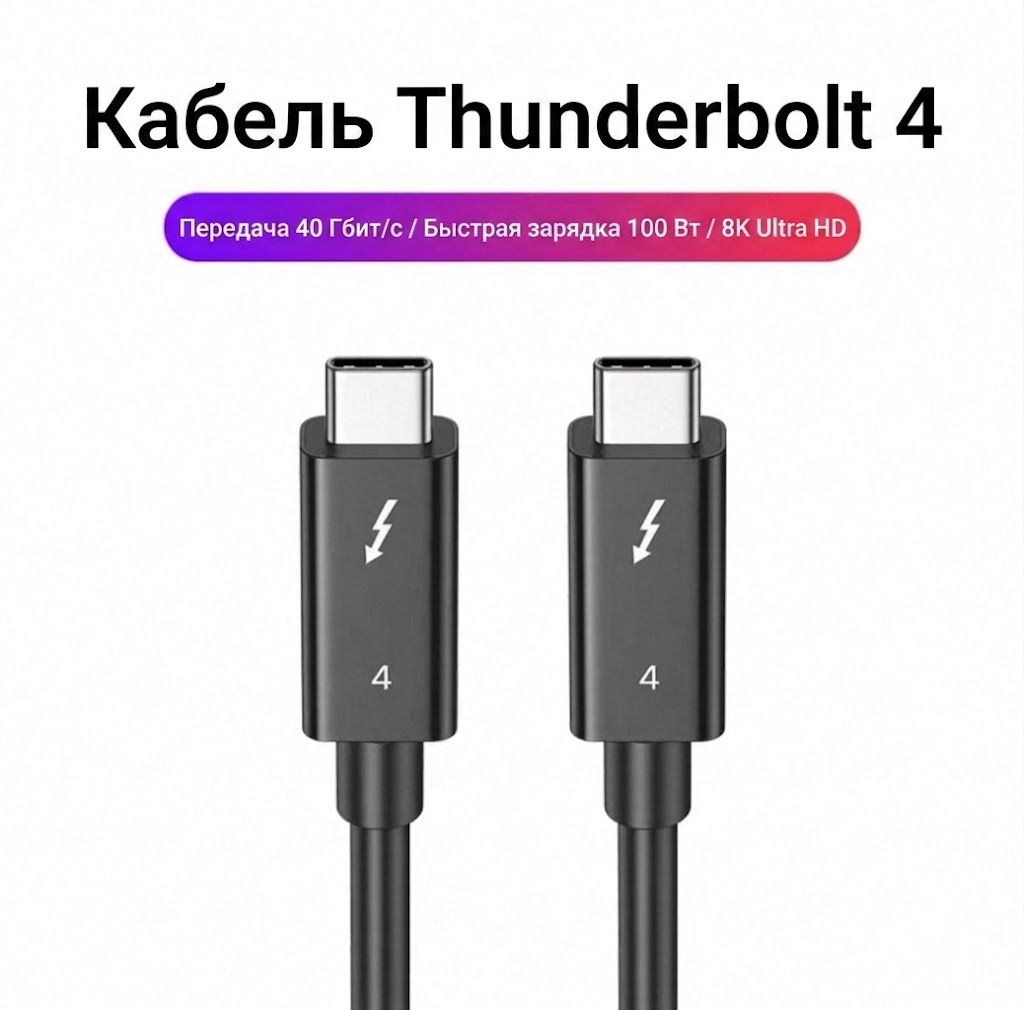Кабель Type-C Thunderbolt 4 0.8м
