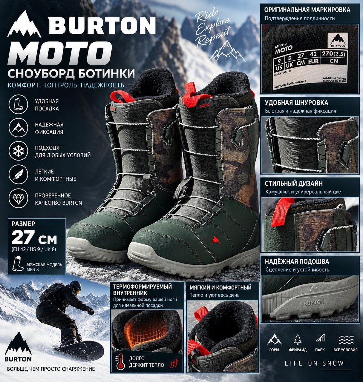 Сноубордические ботинки Burton Moto