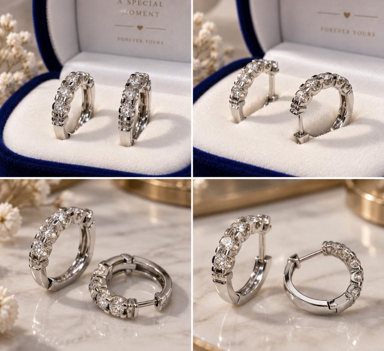 Серьги из белого золота 14K с бриллиантами 0,5 карата