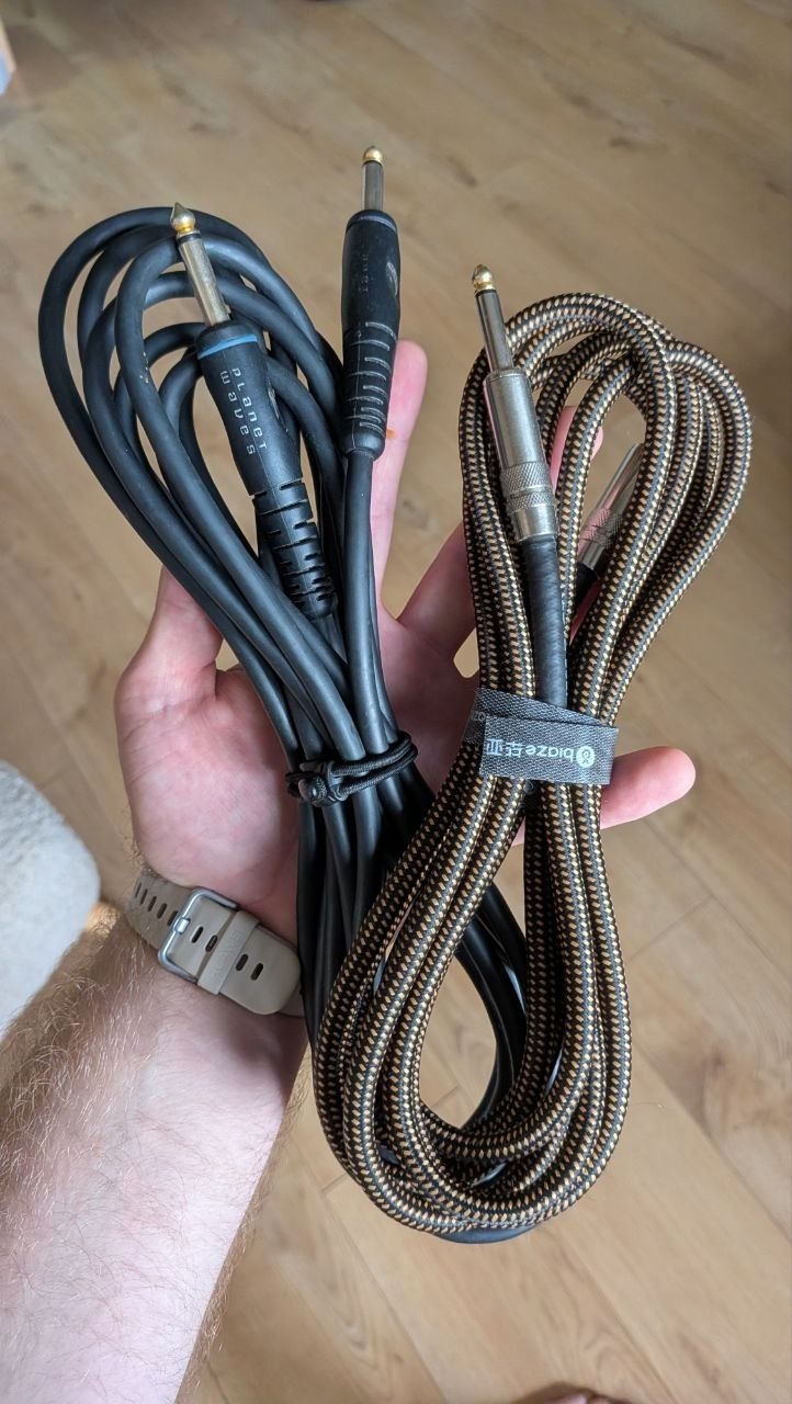 Кабели jack-jack: Klotz 3.5м + Planet Waves 5м