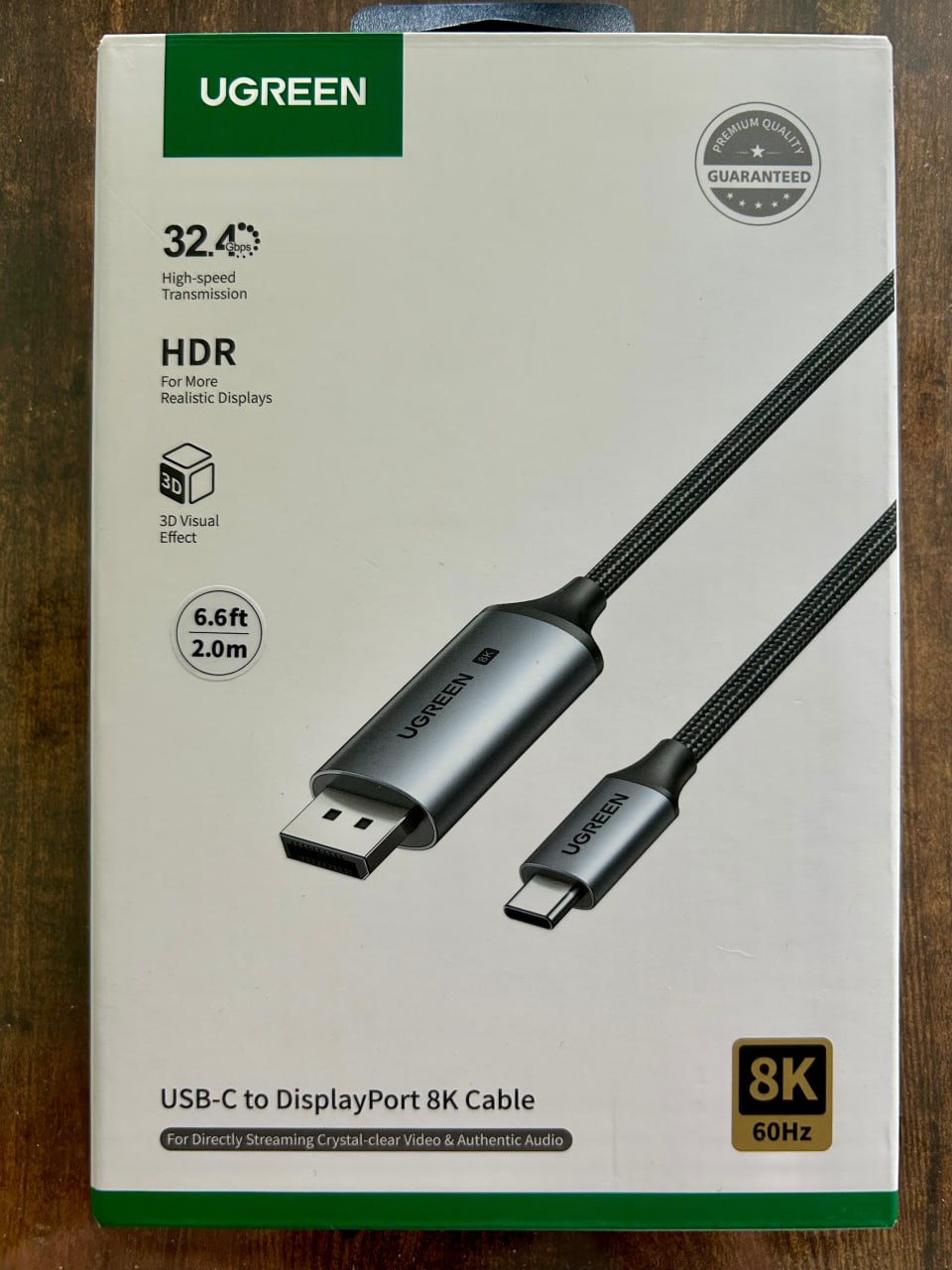 Кабель Ugreen USB-C to DisplayPort 8K, 2 метра