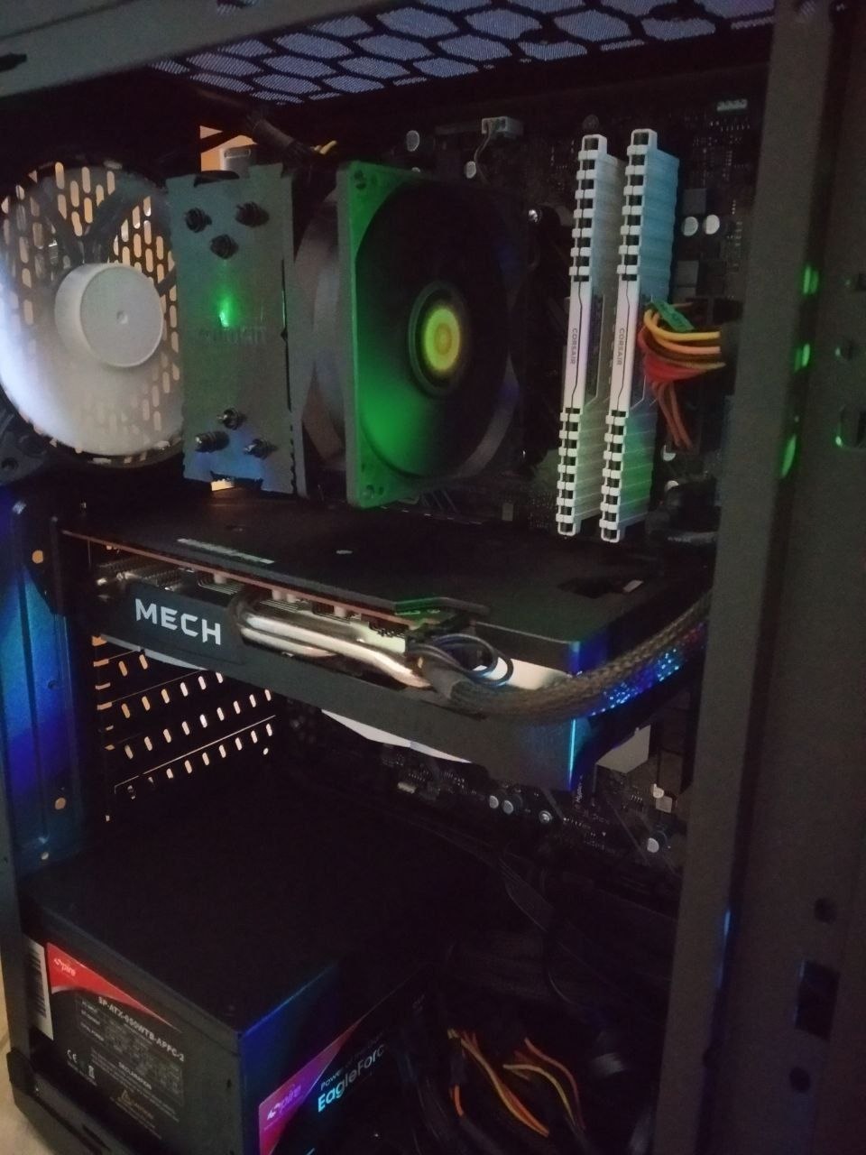 Системный блок: Ryzen 7 2700, ASRock X570, MSI RX 6600 8GB, 16GB DDR4