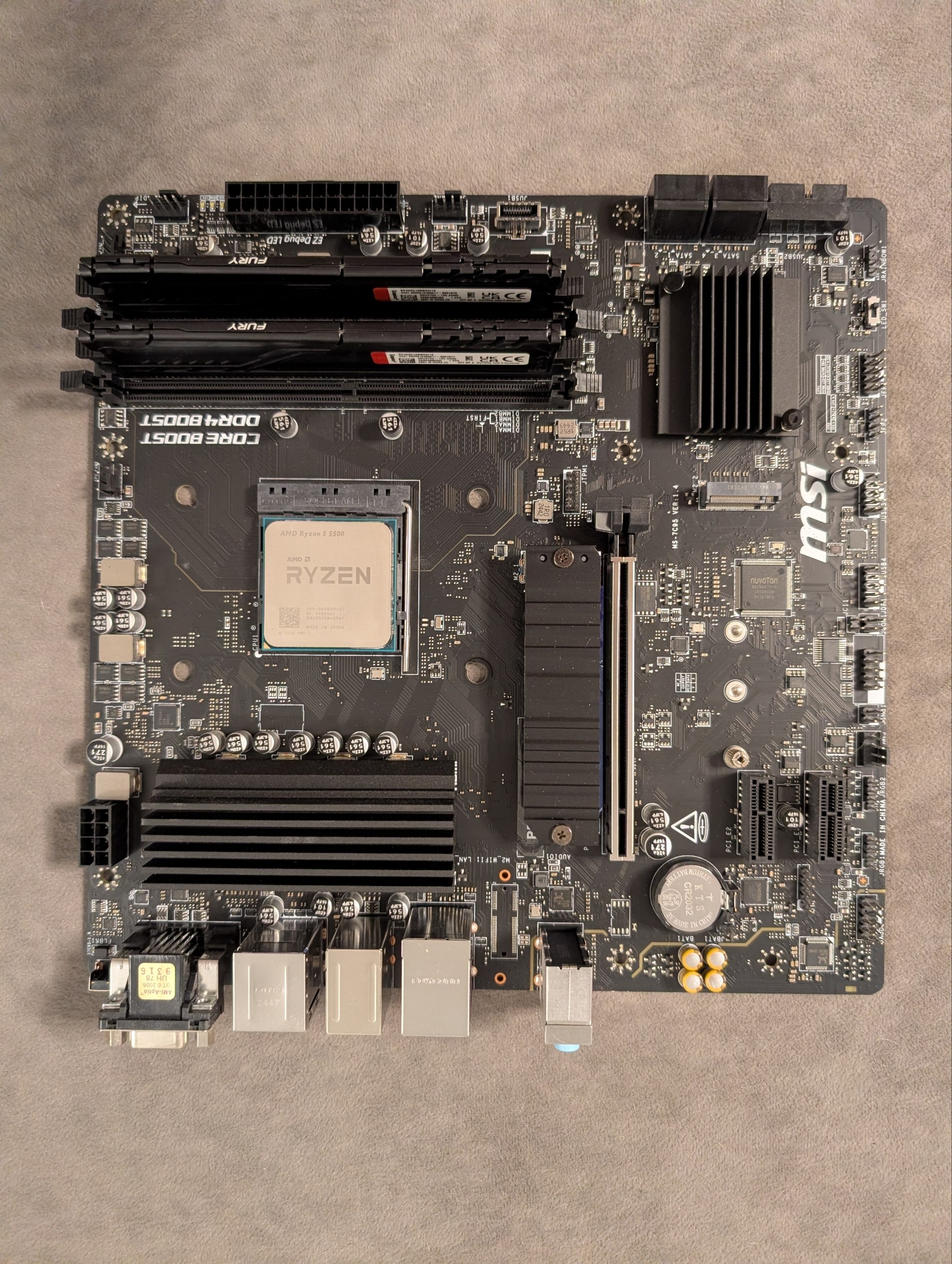 Комплект AM4: Ryzen 5 5500 + MSI B550M PRO-VDH + 16GB DDR4 3200