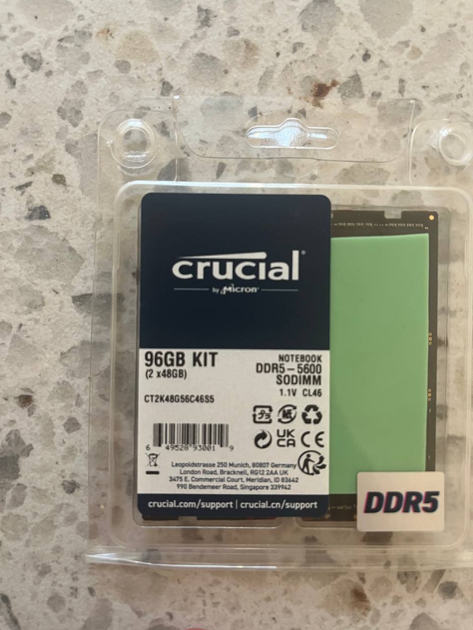 Оперативная память Crucial SODIMM DDR5-5600 96GB Kit (2x48GB)