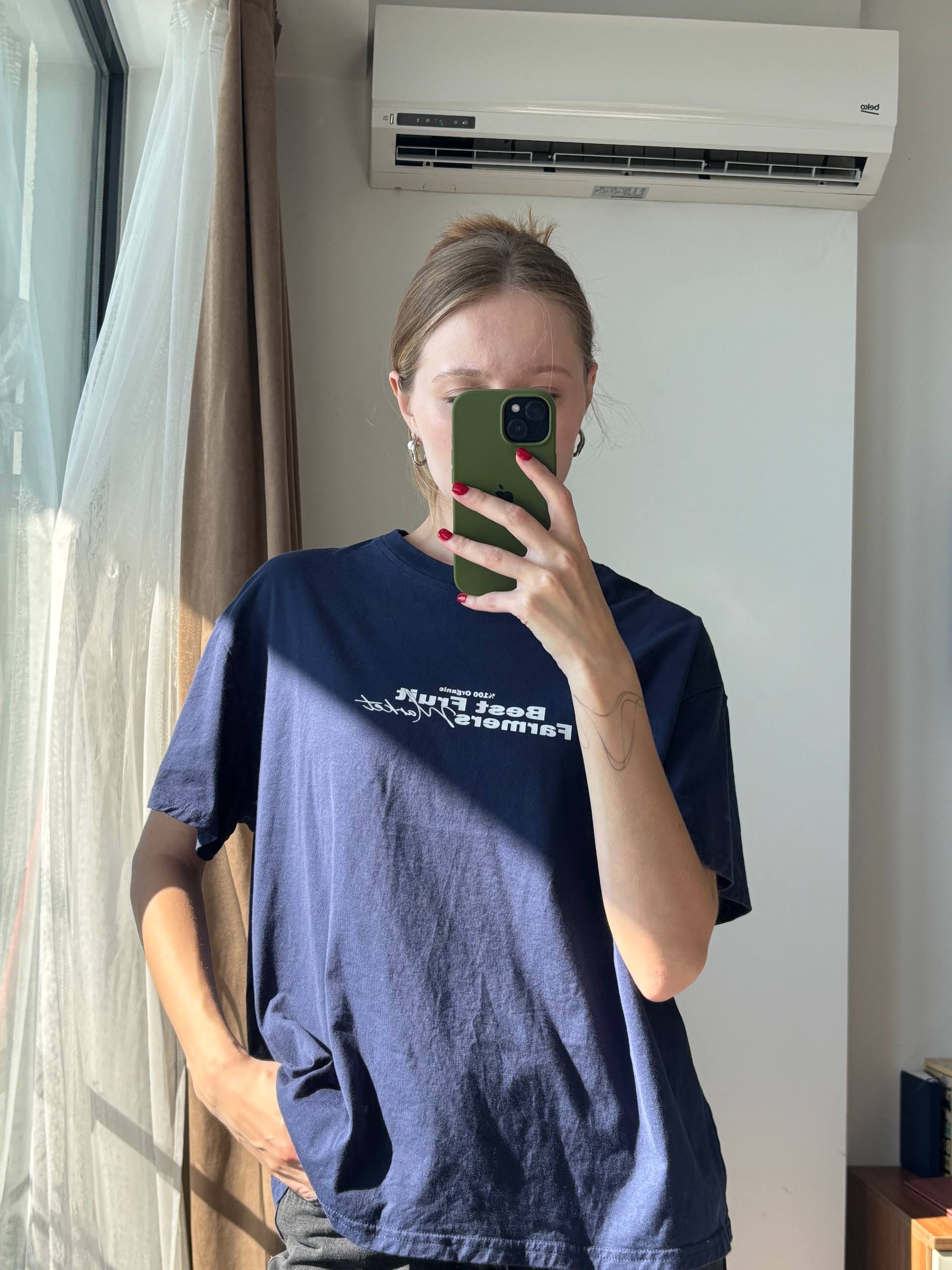 Синяя футболка oversize