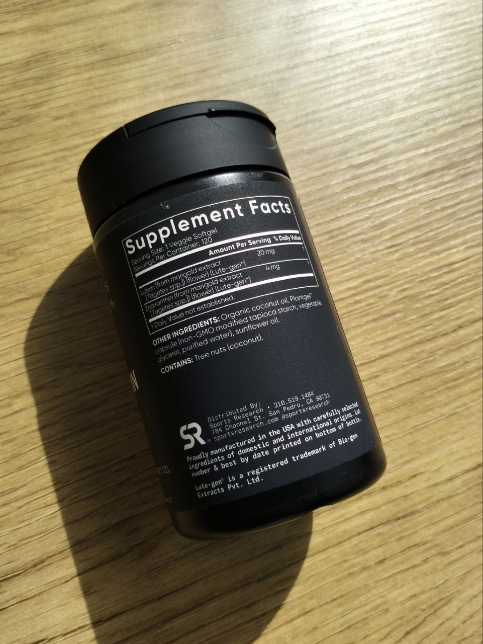 Lutein + Zeaxanthin Sports Research, 120 веганских капсул