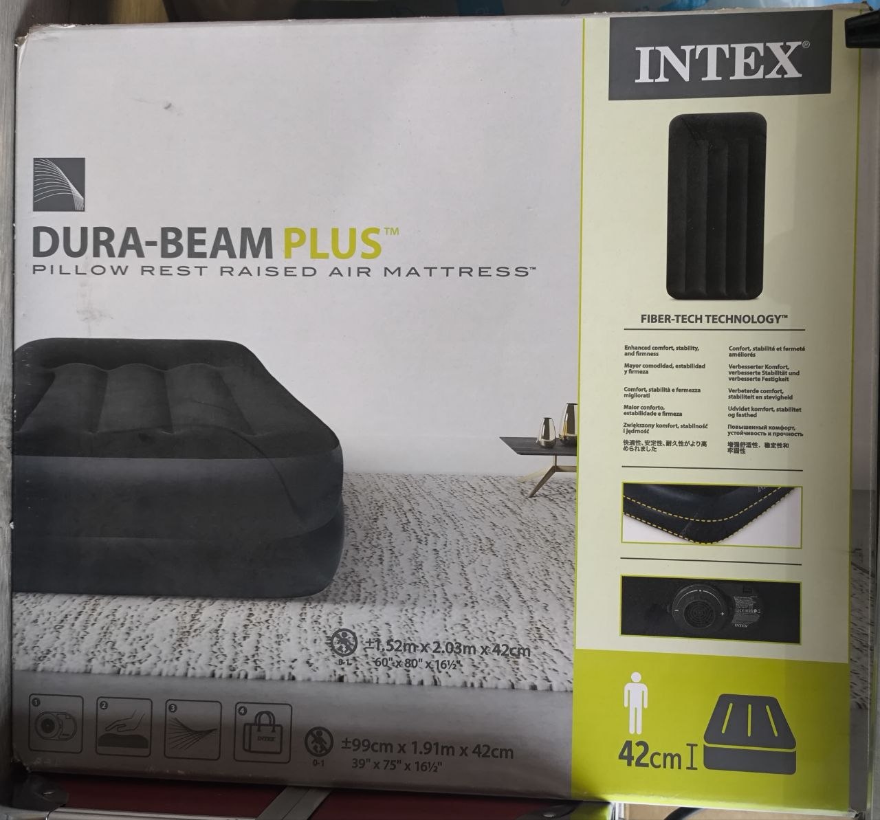 Надувной матрас Intex Dura-Beam Plus с электронасосом