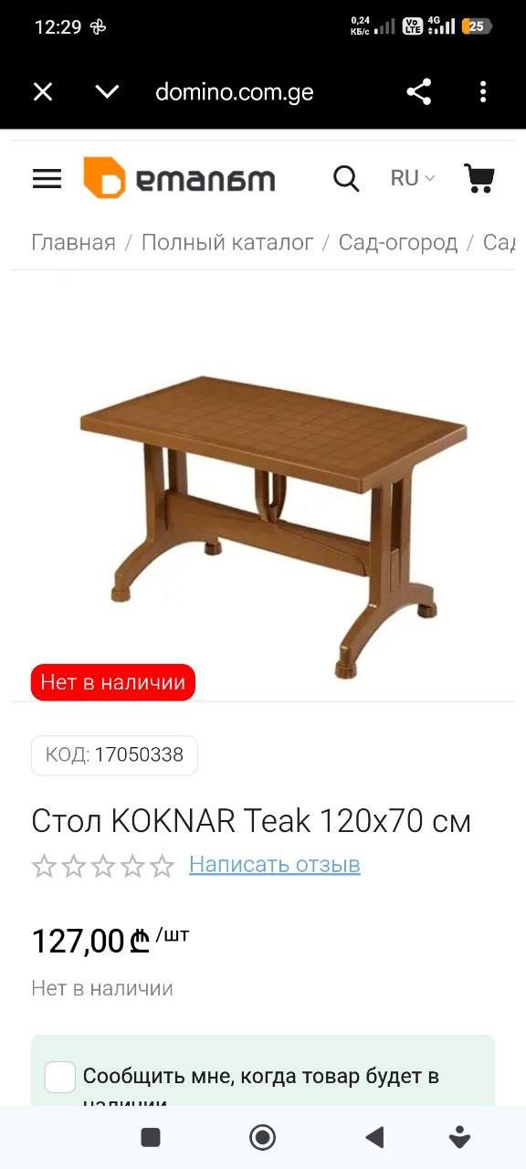 Пластиковый стол для сада