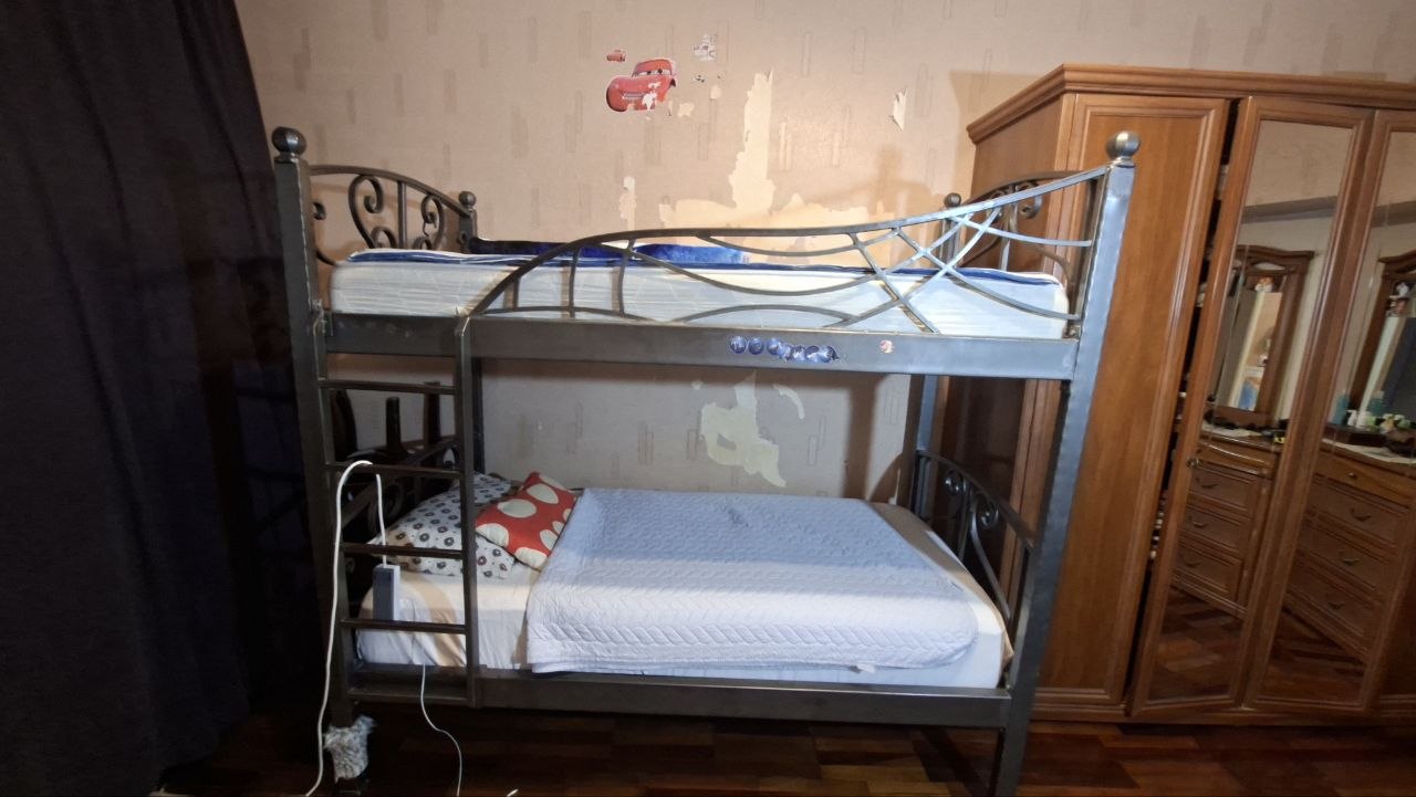 Двухъярусная кровать ручной работы, кованная, 190/90, с матрасами
