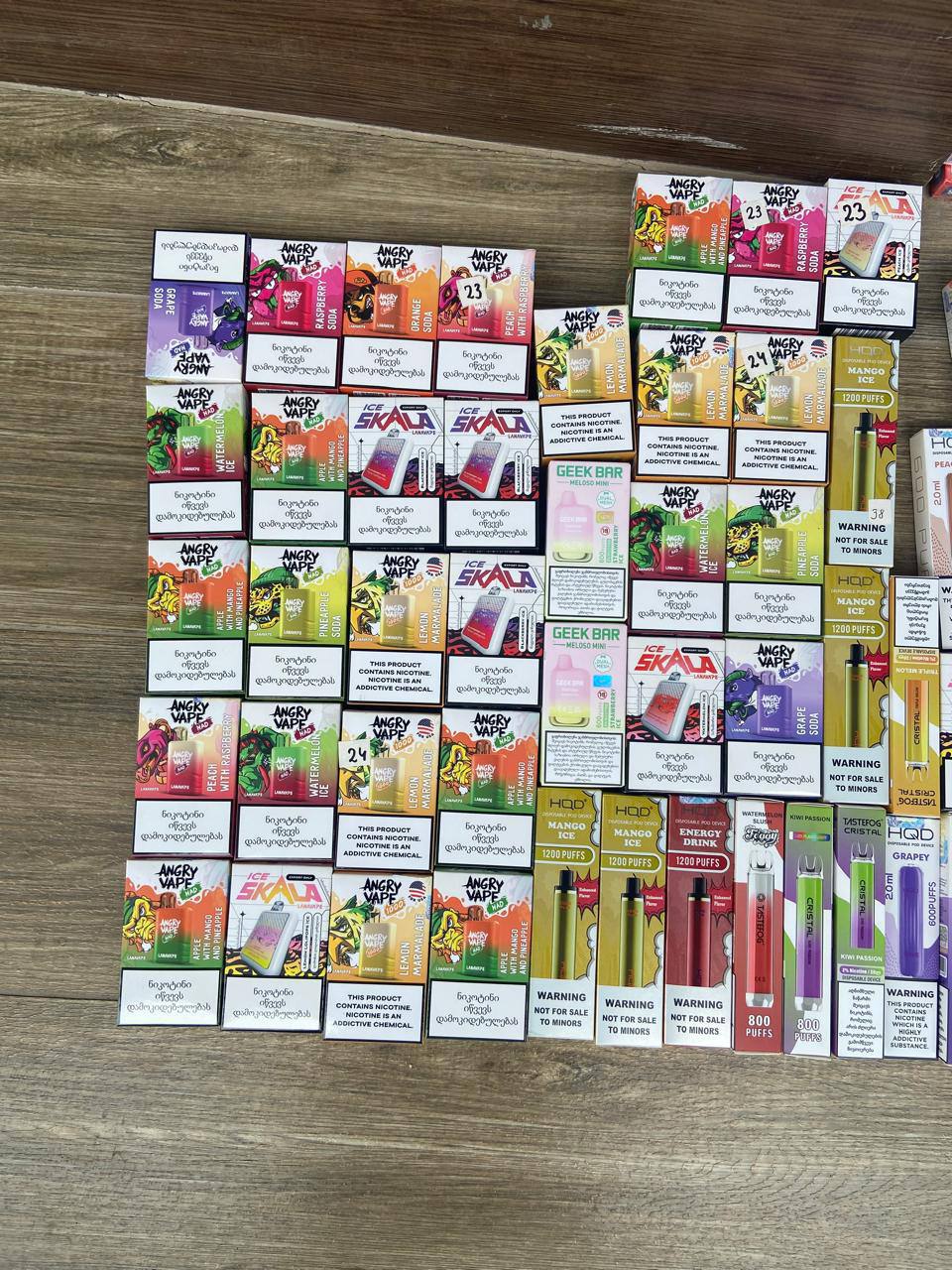 Одноразовые вейпы (Angry Vape, HQD, Geek Bar, Skala) — 10 шт.