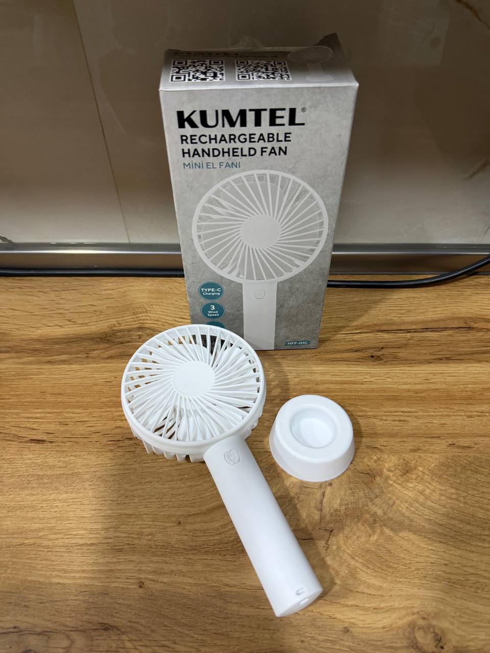 Ручной вентилятор KUMTEL с подставкой