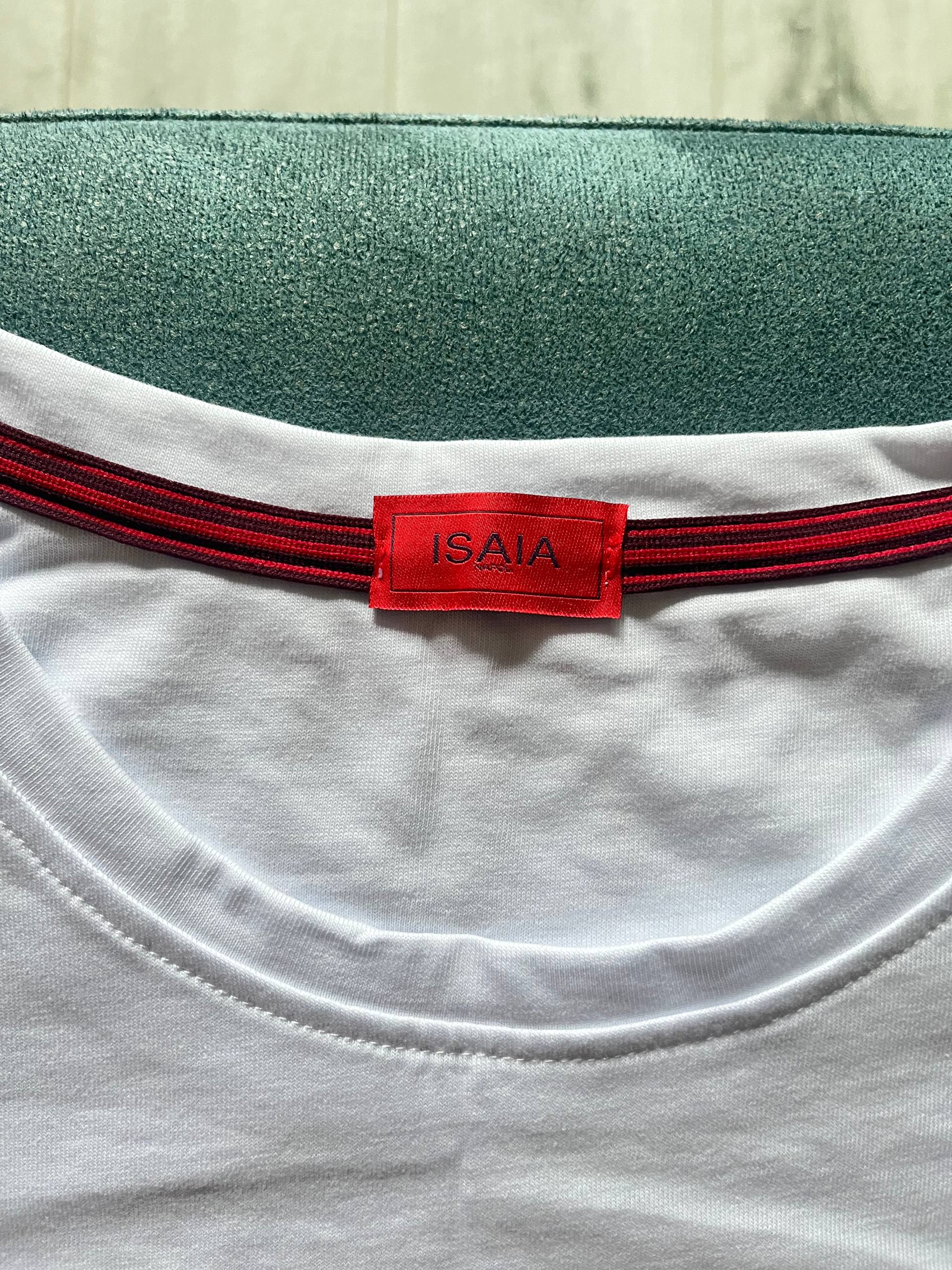 Белая футболка ISAIA с принтом Namaste, размер XL-XXL
