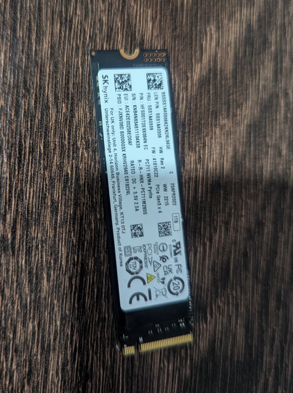 SSD SK hynix PC711 1TB M.2 NVMe