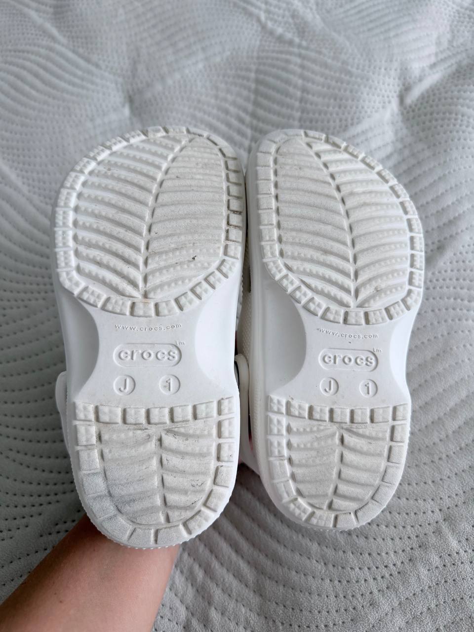 Детские белые кроксы Crocs, размер J1