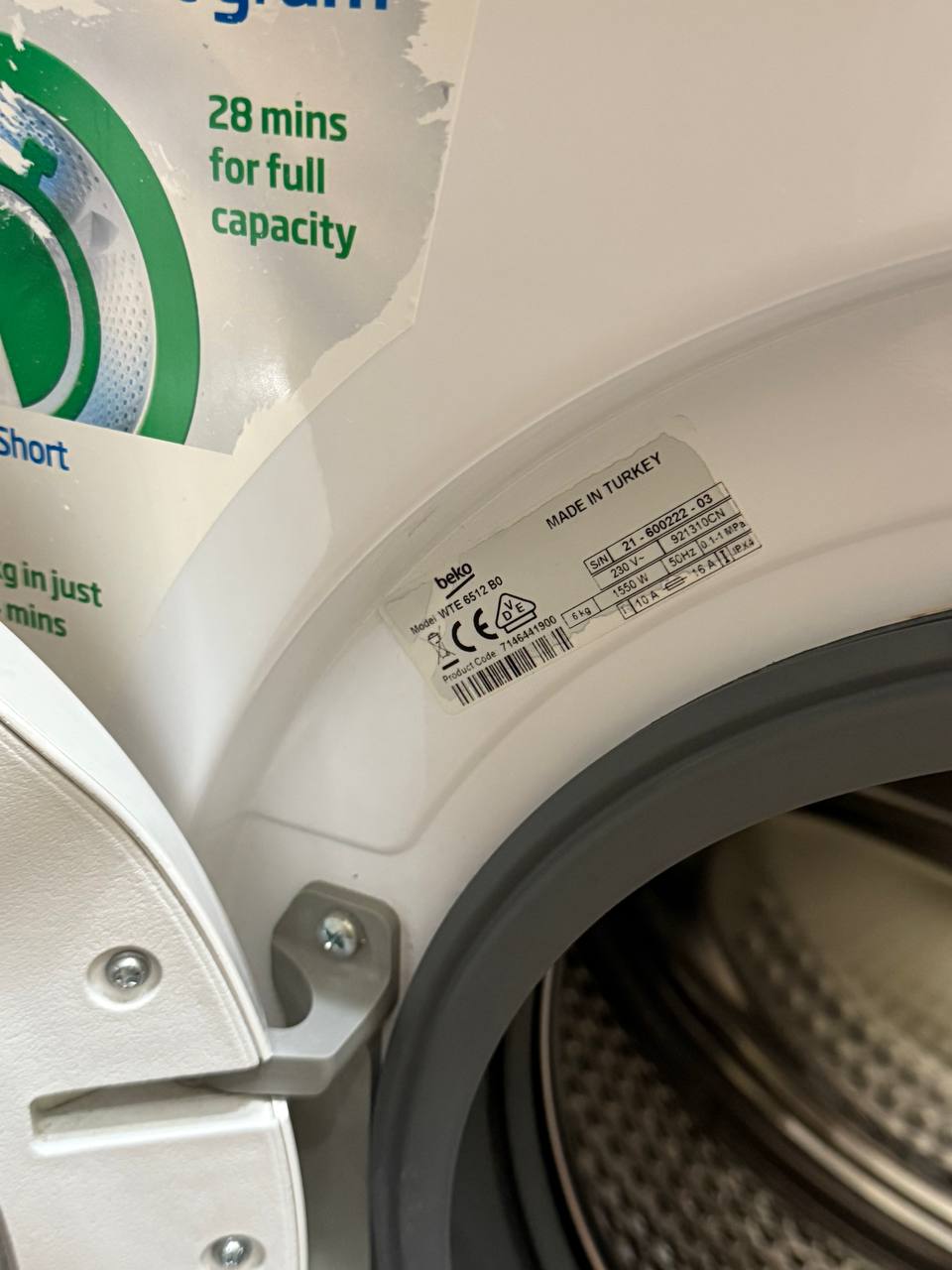 Стиральная машина Beko WTE6512B0, 1-6 кг