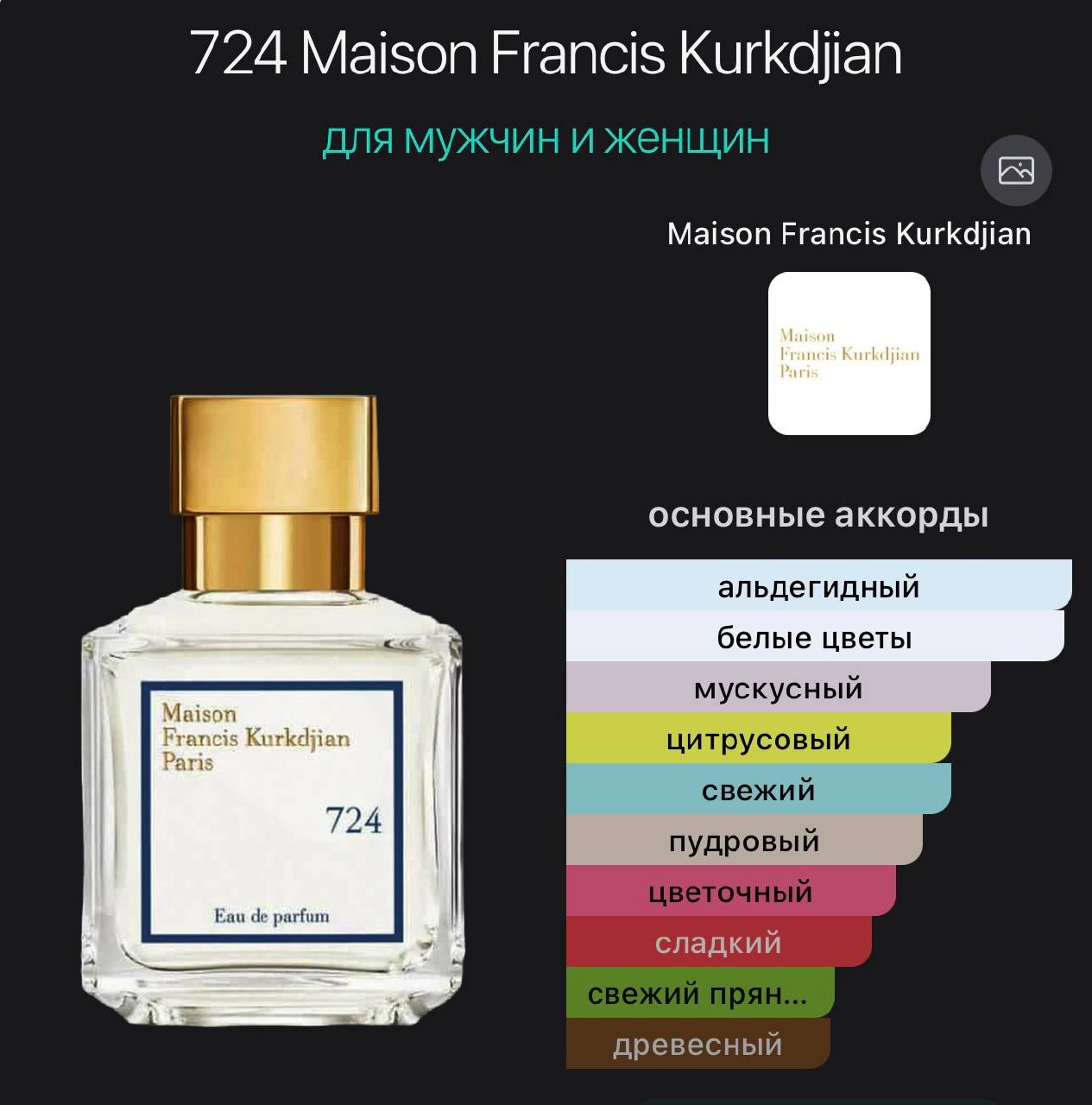 Парфюм Maison Francis Kurkdjian 724, 35 мл