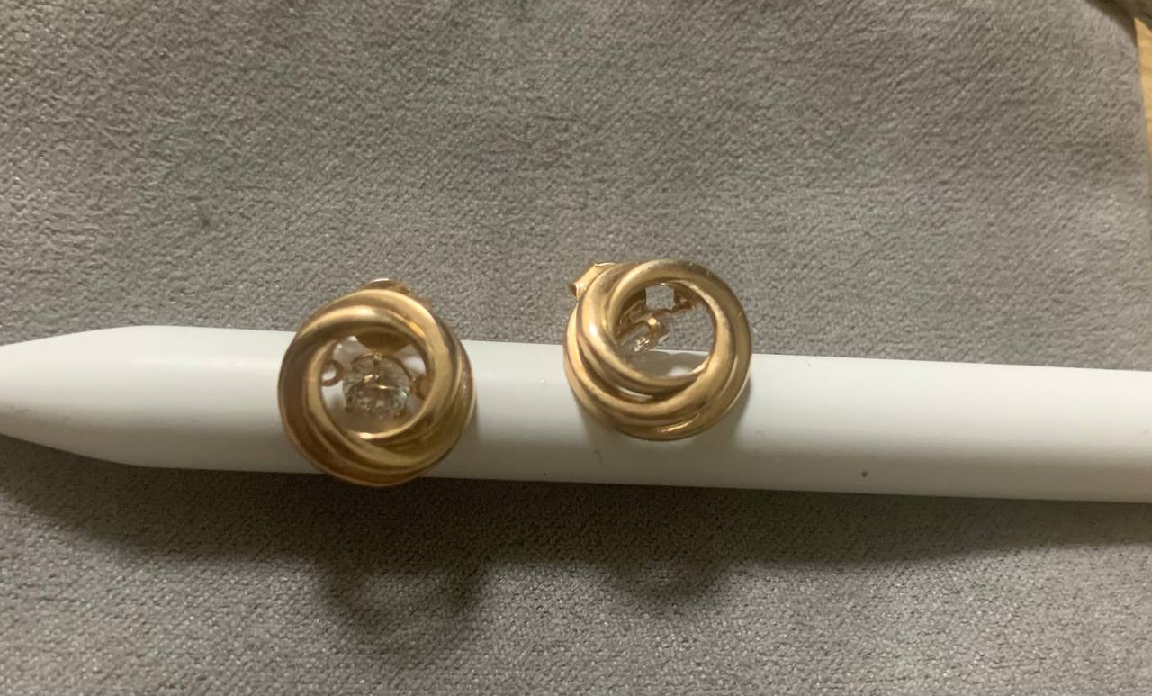 Серьги серебро 925 с позолотой