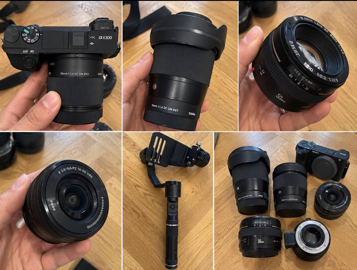 Sony A6300 + 4 объектива + Zhiyun Crane (полный комплект)