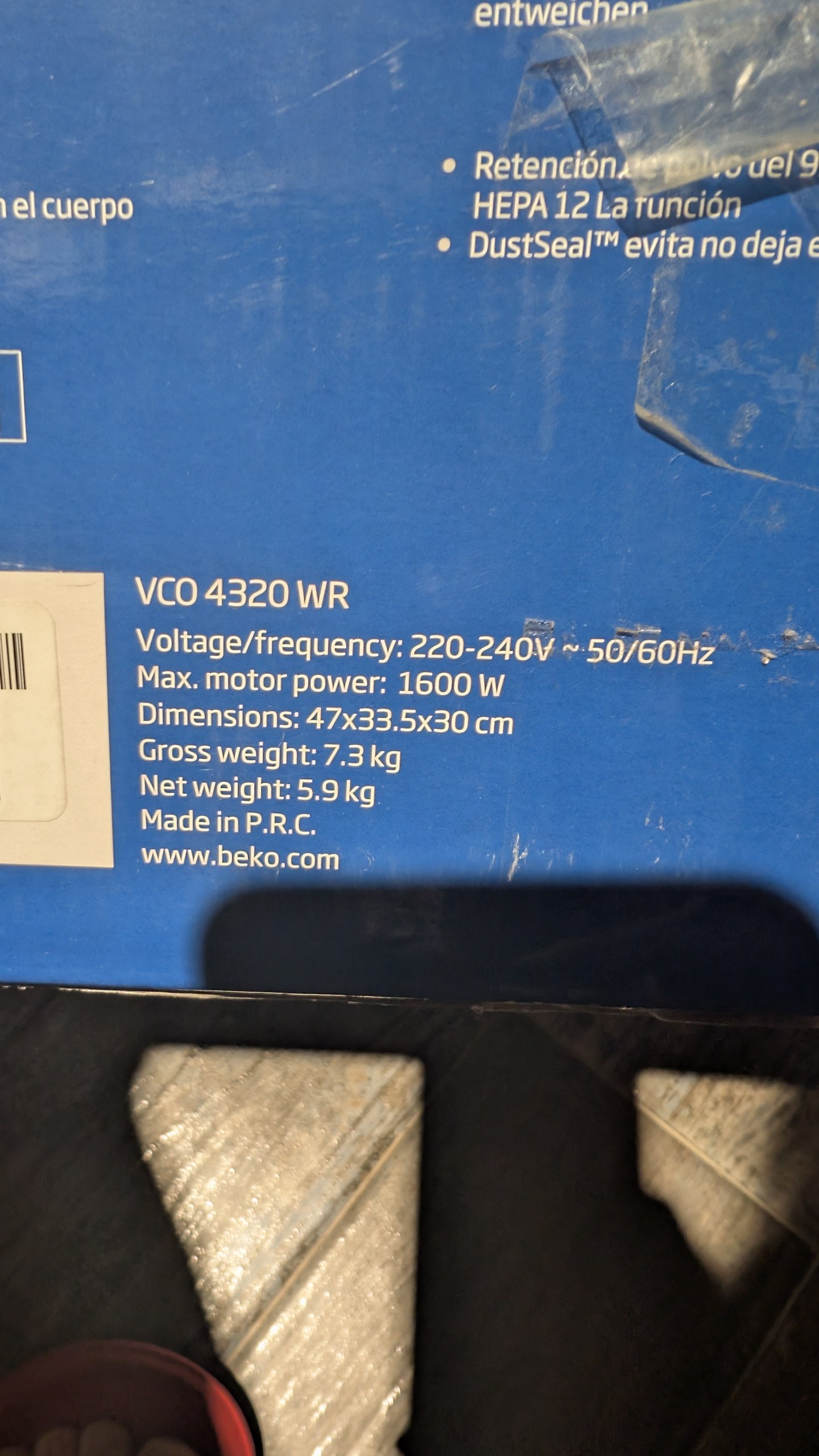 Пылесос BEKO VCO 4320 WR