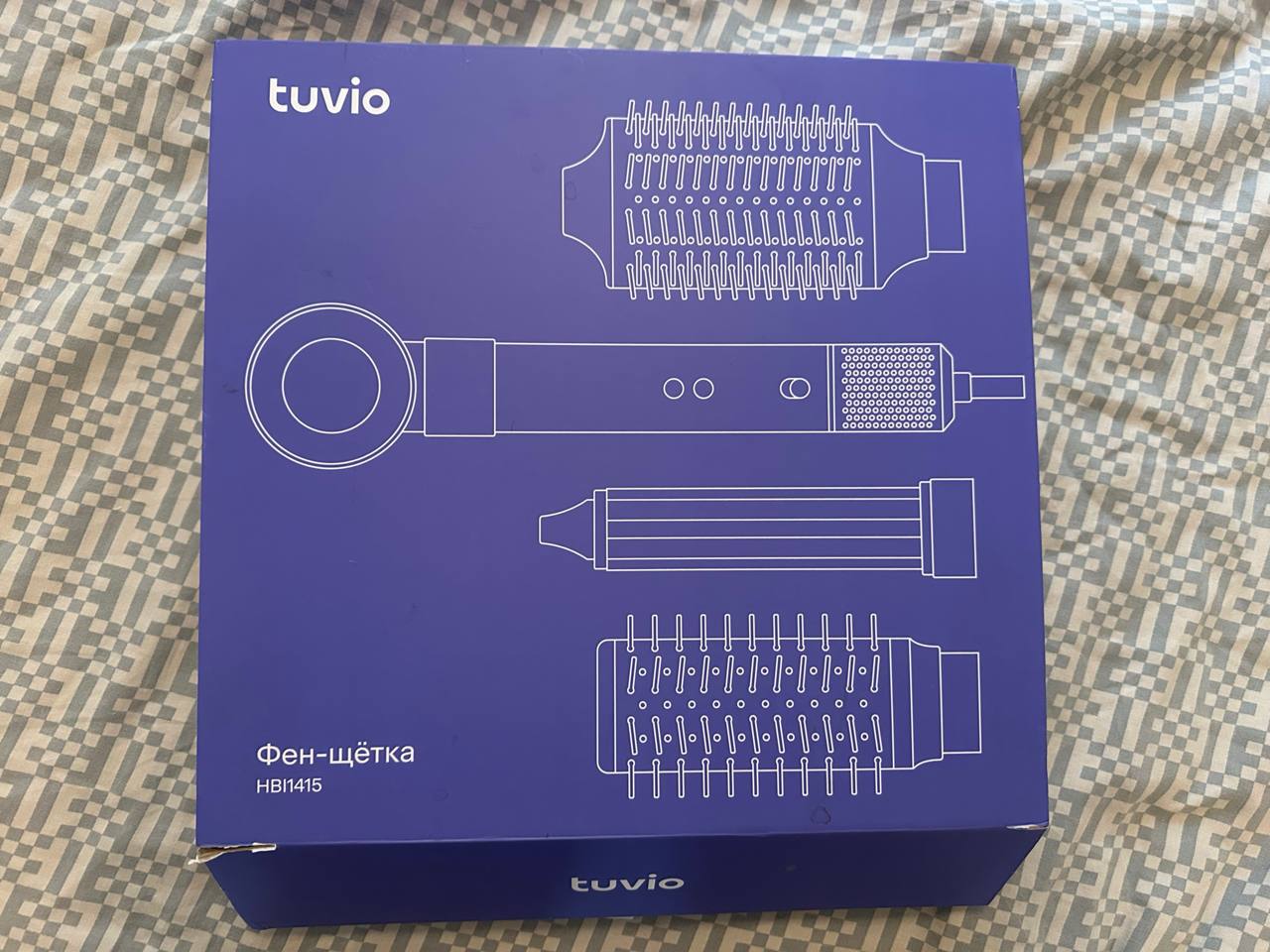 Фен-щетка Tuvio HBI1415, фиолетовый, полный комплект
