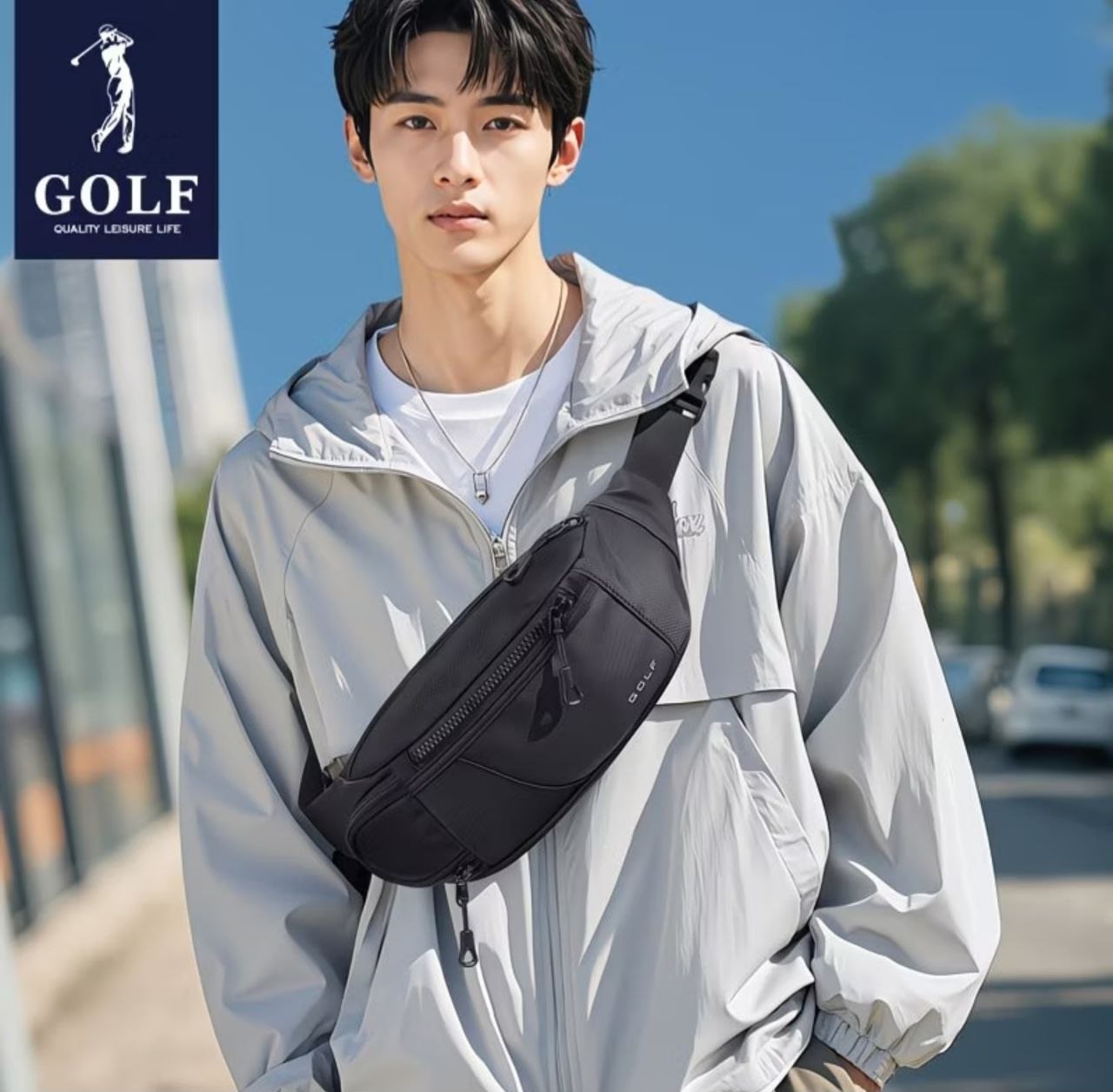 Мужская нагрудная сумка через плечо GOLF