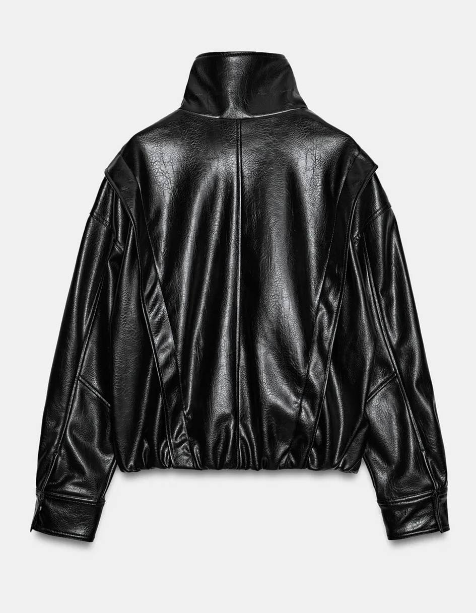 Кожаная куртка бомбер ZARA, размер M