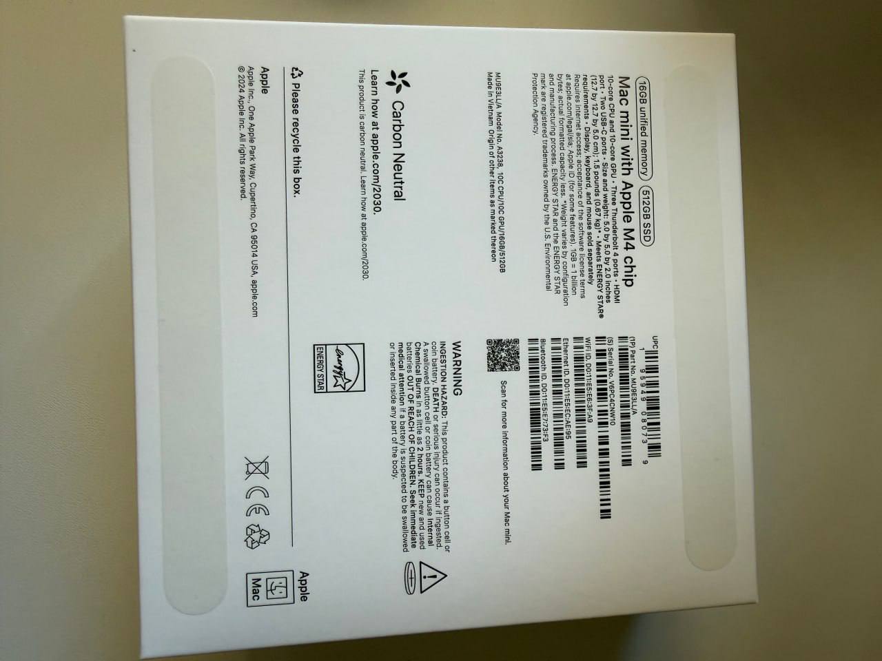 Apple Mac Mini M4 16 ГБ RAM 512 ГБ SSD