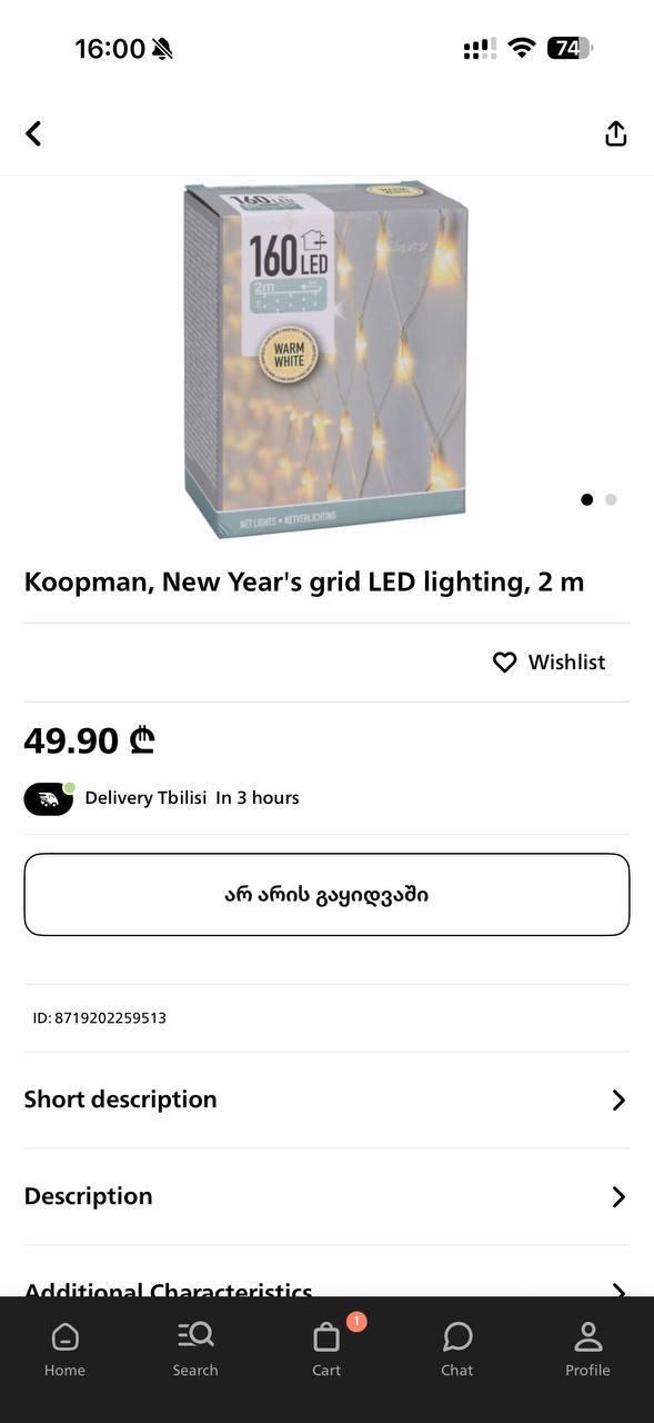 Гирлянда Koopman штора 2м