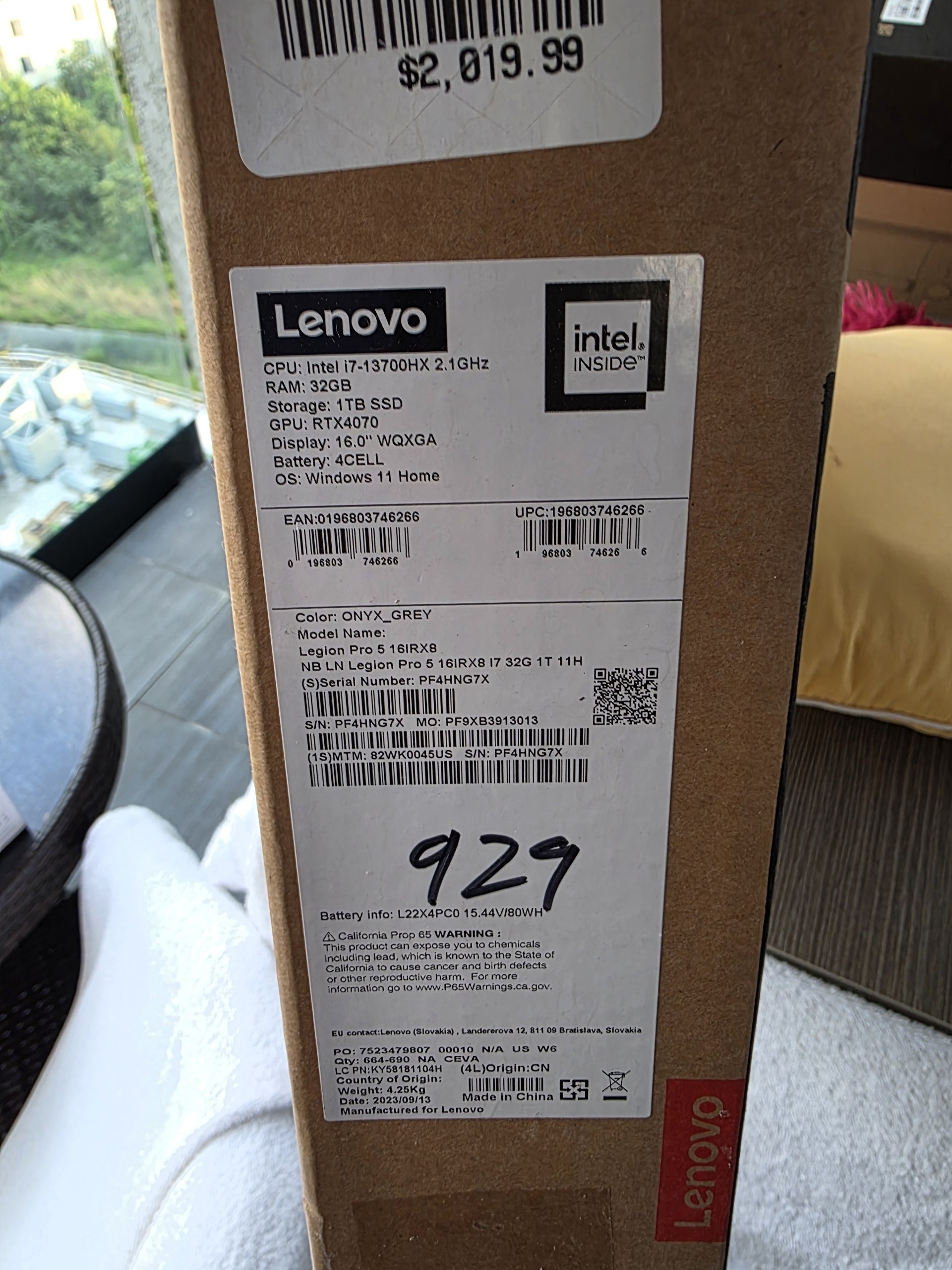 Игровой ноутбук Lenovo Legion Pro 5 16IRX8